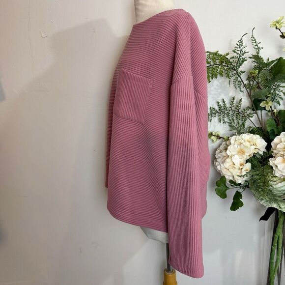 A NEW DAY top | mauve dusty rose oversized blouse | medium | casual - Picture 4 of 8